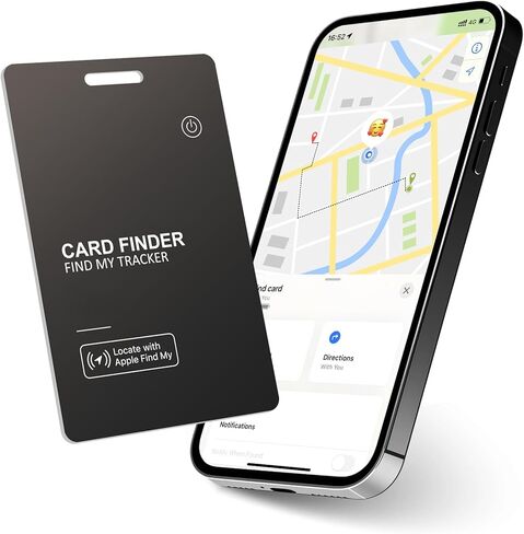 Wallet Tracker Card， Racker and Item Locator for Luggage Tags, Rechargeable Thin GPS Item Finder for Luggage Tag,Passports and More Phone Finder(iOS Only)-Black in Kuwait