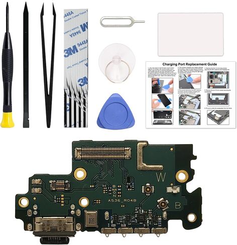 Charging Port Replacement Kit Compatible with Galaxy A35 5G US Version, Dock Board USB-C Connector Only for Galaxy A35 5G SM-A356, with Instruction Manual, Toolkit in Saudi Arabia