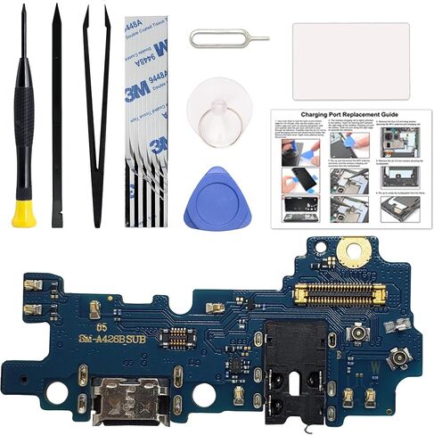 Charging Port Replacement Kit Compatible with Galaxy A35 5G US Version, Dock Board USB-C Connector Only for Galaxy A35 5G SM-A356, with Instruction Manual, Toolkit in Saudi Arabia