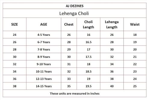 ملابس AJ DEZINES للأطفال الهندية العرقية من مزيج الحرير الأورجانزا المطبوع بالزهور من Lehenga Choli للفتيات in Kuwait