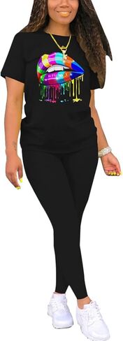 Women Two Piece Outfits Summer Sweatsuits Matching Jogger Sets Loungewear Tracksuit in Saudi Arabia
