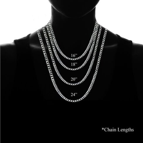 Sterling Silver Italian 3.5mm Diamond-Cut Cuban Curb Link Chain Necklace for Men Women in Saudi Arabia