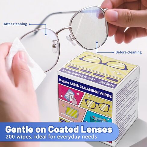 200 Pcs Cleaning Wipes for Glasses,Pre-Moistened Lens Cleaning Wipes, Computer & Laptops Screens, Smart Phones, Optical Lens, Goggles, and Watch Screen l Quick-Dry and Scratch-Free in Saudi Arabia