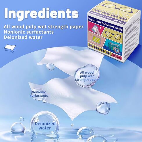 200 Pcs Cleaning Wipes for Glasses,Pre-Moistened Lens Cleaning Wipes, Computer & Laptops Screens, Smart Phones, Optical Lens, Goggles, and Watch Screen l Quick-Dry and Scratch-Free in Saudi Arabia