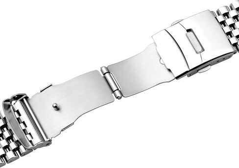 YISIWERA Quick Release Stainless Steel Watch Band 20mm 22mm, Heavy Duty Matte & Polished Metal Strap for Men and Women, Universal Replacement Bracelet with Folding Buckle in Kuwait