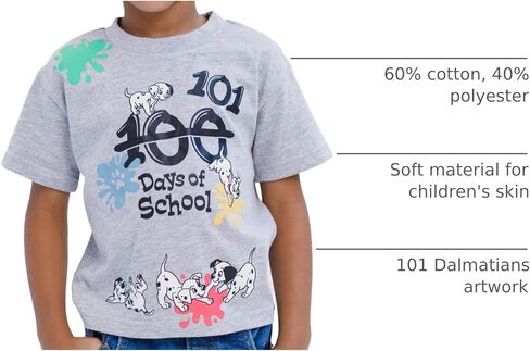 تي شيرت Disney 101 Dalmatians 101 Days of School المطابق للعائلة مقاسات الأطفال الصغار والكبار (2T - 2XL) in Kuwait