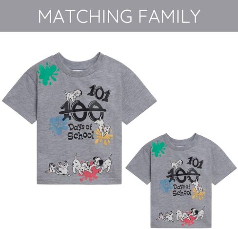تي شيرت Disney 101 Dalmatians 101 Days of School المطابق للعائلة مقاسات الأطفال الصغار والكبار (2T - 2XL) in Kuwait