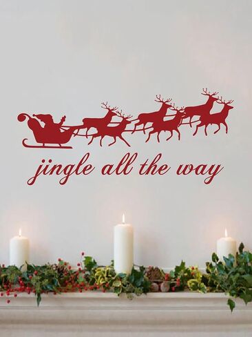 MoharWall Christmas Tree Stickers Decor Winter Snow Large Wall Decals Merry Christmas Window Cling Quotes Star Vinyl Art Decoration in Saudi Arabia