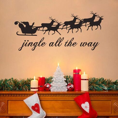 MoharWall Christmas Tree Stickers Decor Winter Snow Large Wall Decals Merry Christmas Window Cling Quotes Star Vinyl Art Decoration in Saudi Arabia