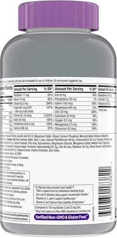 Silver Women 50 Plus, Multivitamin for Women, Minerals, Vitamins & Supplements Hair Skin and Nails Vitamins, Vitamin C, Antioxidants Supplement, 275Ct Tablets (275) in Saudi Arabia