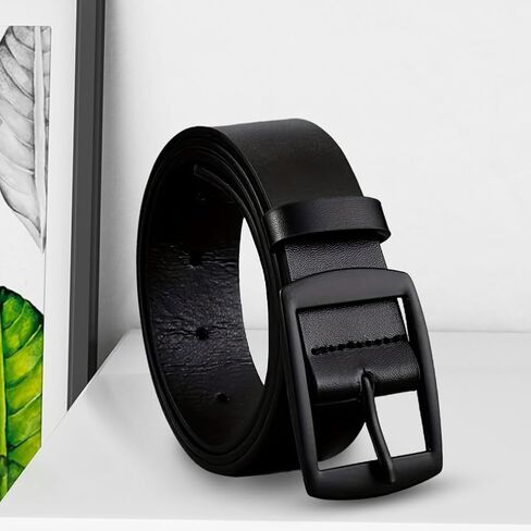 Men’s PU-Leather Belt,Classic Fashion Belt for Formal & Casual,Dress Belts with Alloy Buckle - Gift for Men in Saudi Arabia