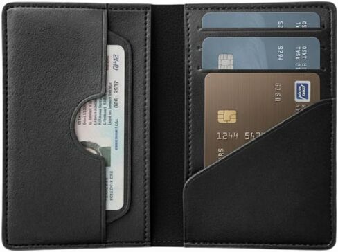 محفظة جلدية رفيعة للرجال من كارار - حامل بطاقات ثنائي الطي، محفظة جيب أمامية من الجلد الطبيعي النقي للبطاقات والنقود، منظم رفيع للحمل اليومي in Saudi Arabia