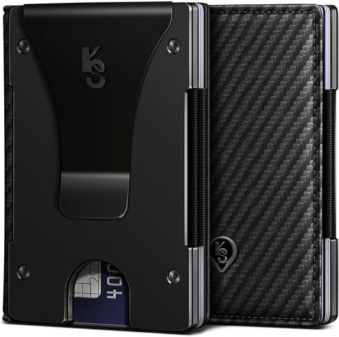 Mens Money Clip,Slim Leather Wallet Card Case For Men Expandable for 11 Cards RFID Blocking in Saudi Arabia