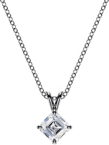14K Solid Gold Asscher Cut Lab Grown Diamond Necklace – Modern Solitaire Pendant for Women – 0.50–2.00 Carat Fine Jewelry – IGI Certified in Kuwait