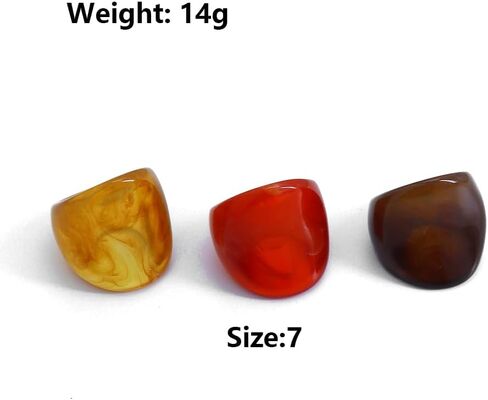 FUTIMELY Chunky Wide Acrylic Rings Set,Colorful Resin Knuckle Rings,Large Wide Stackable Rings for Women in Saudi Arabia