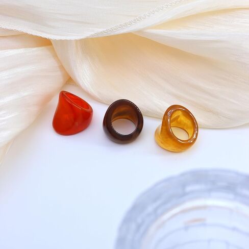 FUTIMELY Chunky Wide Acrylic Rings Set,Colorful Resin Knuckle Rings,Large Wide Stackable Rings for Women in Saudi Arabia
