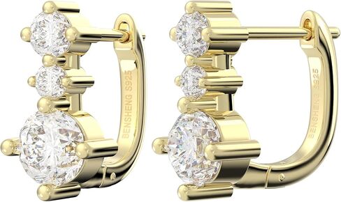 925 Sterling Silver Round Moissanite Small Dainty Huggie Earrings | Graceful Lightweight Huggie Hoops 丨Hypoallergenic Classic Jewelry Gift for Women in Saudi Arabia