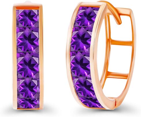 الصلبة 14K الذهب 4x14mm حقيقية المولد مربع قطع قناة مجموعة Huggie أقراط للنساء | جوهرة الميلاد مربعة 3 مم | أقراط هاجي هوب من الأحجار الكريمة الطبيعية أو المصنعة للنساء in Kuwait