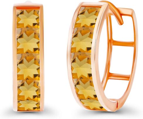الصلبة 14K الذهب 4x14mm حقيقية المولد مربع قطع قناة مجموعة Huggie أقراط للنساء | جوهرة الميلاد مربعة 3 مم | أقراط هاجي هوب من الأحجار الكريمة الطبيعية أو المصنعة للنساء in Kuwait