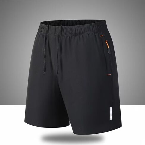 Men Athletic Shorts Running Shorts Quick Dry Workout Shorts Lightweight Gym Basketball Shorts Zipper Pockets in Saudi Arabia