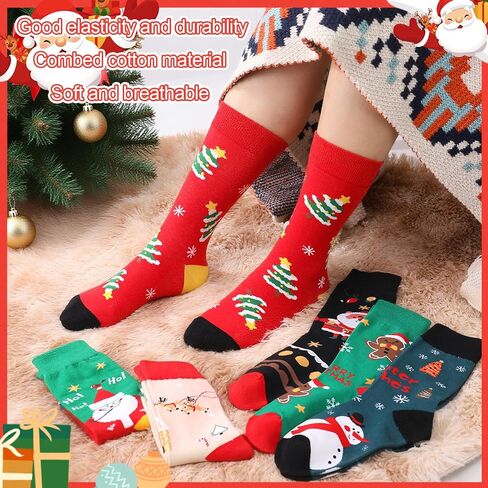 Jspupifip 6 Pairs Funny Christmas Socks for Women, Novelty Xmas Crew Sock Cozy Thick Cotton Socks for Christmas Gifts in Saudi Arabia