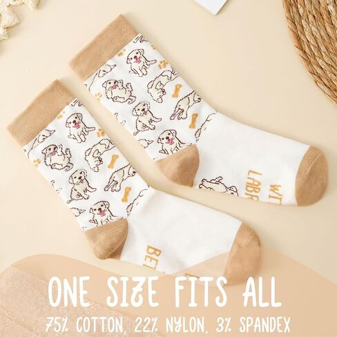 InnoBeta Labrador Retriever Gifts for Women & Men, Gifts for Dog Mom Dog Dad on Birthday & Christmas, One Size Crew Socks in Saudi Arabia
