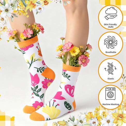 24 Sets Christian Floral Socks Christmas Religious Gift Novelty Floral Crew Socks Bulk with Religious Bible Card for Women in Saudi Arabia