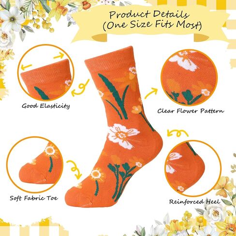 24 Sets Christian Floral Socks Christmas Religious Gift Novelty Floral Crew Socks Bulk with Religious Bible Card for Women in Saudi Arabia