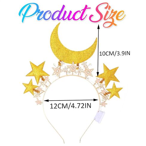 GORTIN Light up Star Headband Gold Christmas Headbands LED New Years Costume Hair Accessories for Women in Saudi Arabia