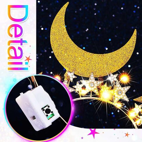 GORTIN Light up Star Headband Gold Christmas Headbands LED New Years Costume Hair Accessories for Women in Saudi Arabia