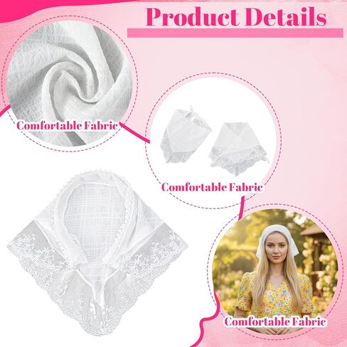 2 Pack Hair Scarf Headband for Women, Lace Hair Bandana, Non-Slip Soft Head Coverings Boho Triangle Kerchief Hair Accessories in Saudi Arabia