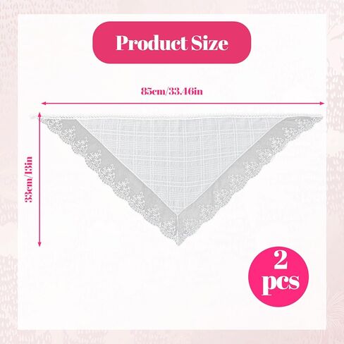 2 Pack Hair Scarf Headband for Women, Lace Hair Bandana, Non-Slip Soft Head Coverings Boho Triangle Kerchief Hair Accessories in Saudi Arabia
