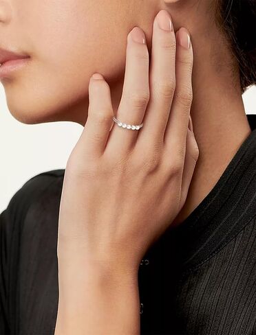Pearl Stackable Rings For Women, 925 Sterling Silver Birthstone Eternity Ring Freshwater Culture Pearl Rings for Her Jewelry Gifts in Saudi Arabia