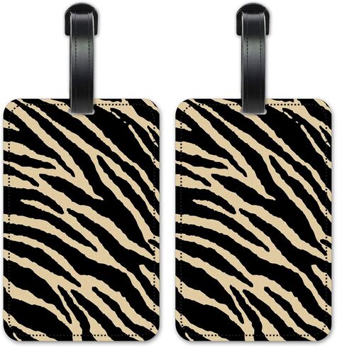 Tan Zebra - Luggage ID Tags - Suitcase Identification Cards - Set of 2 in Saudi Arabia