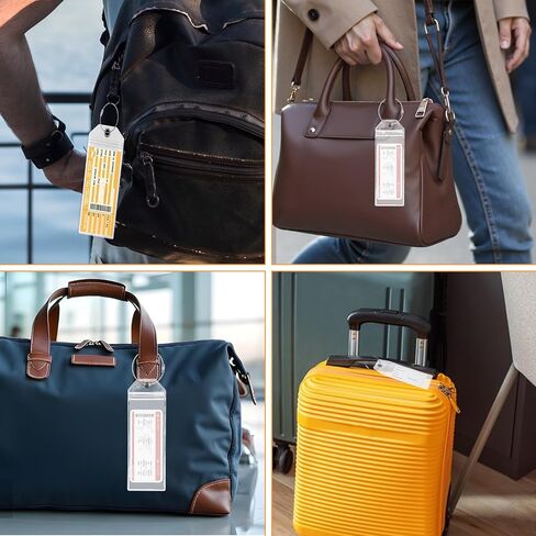 6PCS Cruise Luggage Tags, Transparent Cruise Tags Holder, Waterproof Clear PVC with Resealable Zipper & Steel Loops for Office Business Travel Supplies in Saudi Arabia