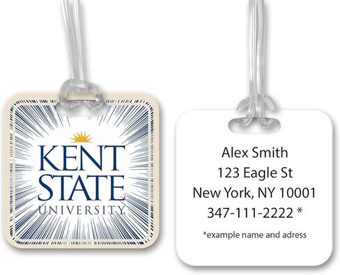 Kent State University Travel Luggage ID Bag Tag for Suitcases/Square Aluminum Label (Kent State University #2) in Saudi Arabia