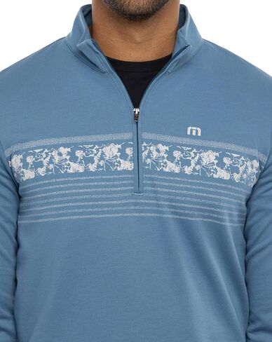سحاب ربع مخطط مطور للرجال من TravisMathew، شريط صدر أزرق ممتاز in Saudi Arabia