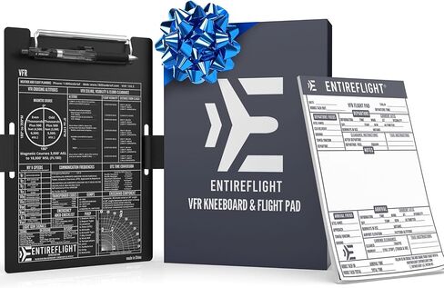 Aviation Pilot Kneeboard IFR Black with Structured Notepad, Pilot Gear & Flight Bag Accessory, Airplane Grade Aluminum, Elastic Knee Strap & Pen Included for Pilots - Best Aviation Gifts for Pilots in Kuwait