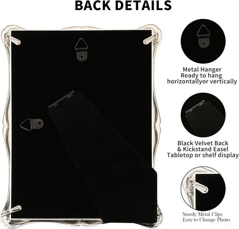 5 x 7'' Premium Alloy Silver Photo Frame - High-End Decor 7x5'' Picture Frames with Velvet Backing,Hi End Décor Metal Frames in Saudi Arabia