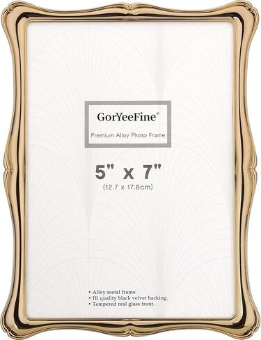 5 x 7'' Premium Alloy Silver Photo Frame - High-End Decor 7x5'' Picture Frames with Velvet Backing,Hi End Décor Metal Frames in Saudi Arabia