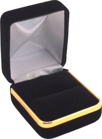 Black Velvet Ring Gift Jewelry Box w/ Gold Trim in Saudi Arabia