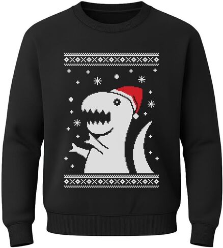 Tstars Cat Santa Claws, Humping Reindeer, T-Rex Santa Festive Ugly Christmas Sweatshirt in Saudi Arabia
