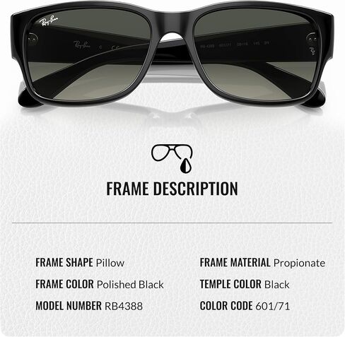 Ray-Ban RB4388 Square-Round Shaped Sunglasses for Men & Women with Official RAYBAN Eyewear Kit in Saudi Arabia