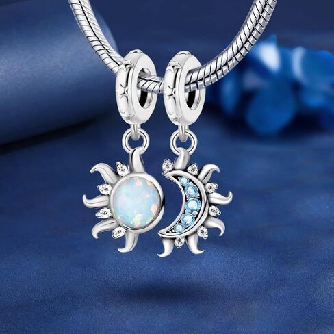 1 PC Silver Plated Sun And Moon Pendant Charm Pendant Ball Suitable for Bracelets DIY Women's Jewelry in Saudi Arabia