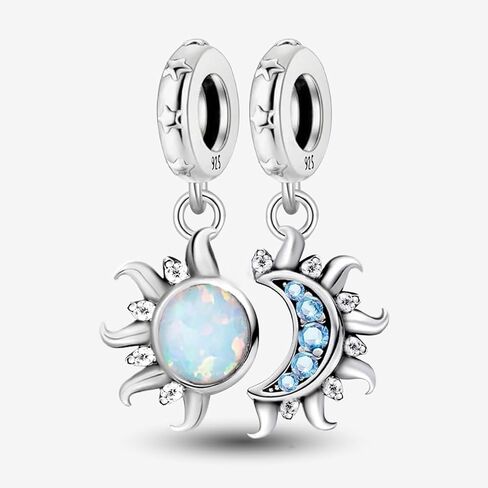 1 PC Silver Plated Sun And Moon Pendant Charm Pendant Ball Suitable for Bracelets DIY Women's Jewelry in Saudi Arabia