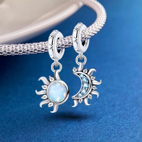 1 PC Silver Plated Sun And Moon Pendant Charm Pendant Ball Suitable for Bracelets DIY Women's Jewelry in Saudi Arabia