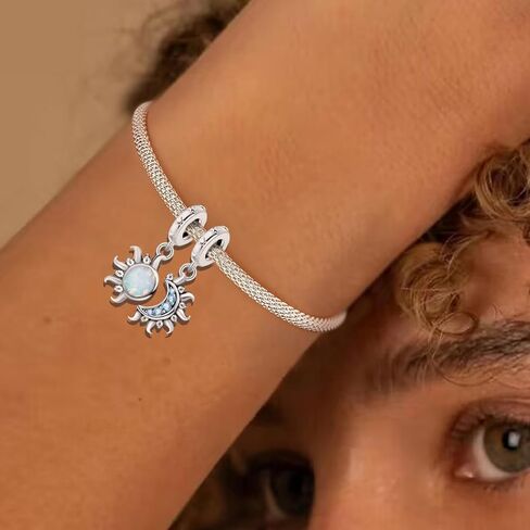 1 PC Silver Plated Sun And Moon Pendant Charm Pendant Ball Suitable for Bracelets DIY Women's Jewelry in Saudi Arabia