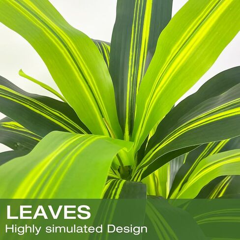 Artificial Dracaena Tree 6ft, Tall Fake Dracaena Plants with White Planter, Faux Dragon Tree Indoor Floor Plant for Home Decor Office Living Room Porch Housewarming (6ft) in Saudi Arabia
