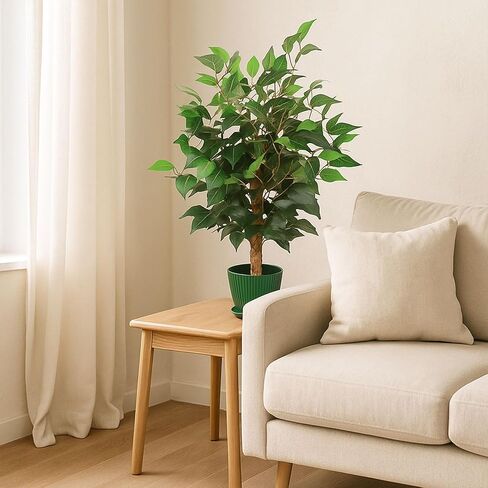 1.5Ft Ficus Tree Artificial, Natural Trunk, Realistic Silk Banyan Leaves, Artificial Trees for Home Decor Indoor, Artificial Plants Indoor for Home Gifts, Fake Trees, Gift for Mother in Saudi Arabia