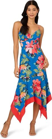 Adrianna Papell Women's Handkerchief Floral Midi Dress in Saudi Arabia